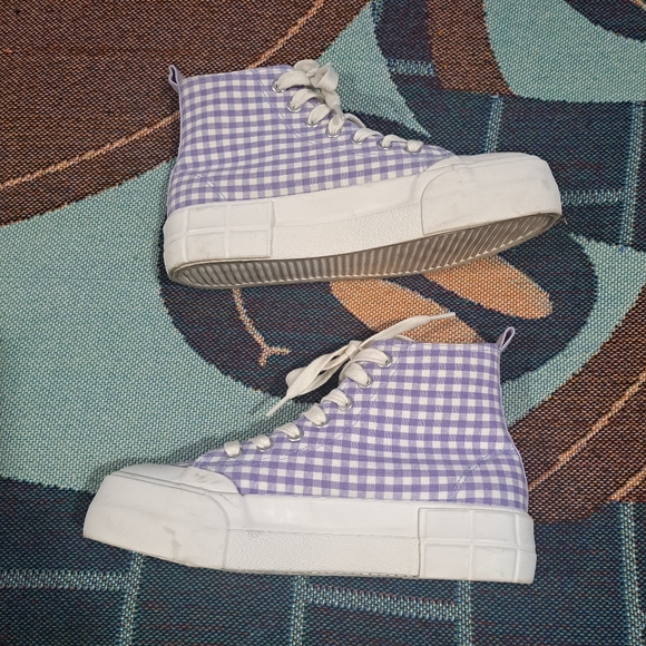 🌈GINGHAM PLATFORM SNEAKERS-6 - Picture 2 of 7